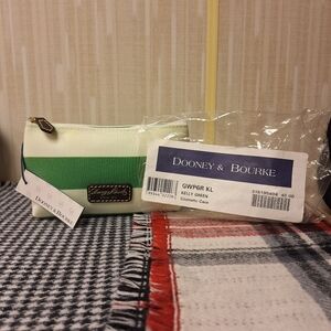 Dooney & Bourke Green and White Cosmetic Case